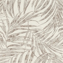 Anzu Pewter Frond Tropical Palm Leaves Wallpaper