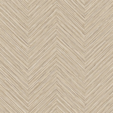 Apex Beige Textured Chevron Weave Wallpaper