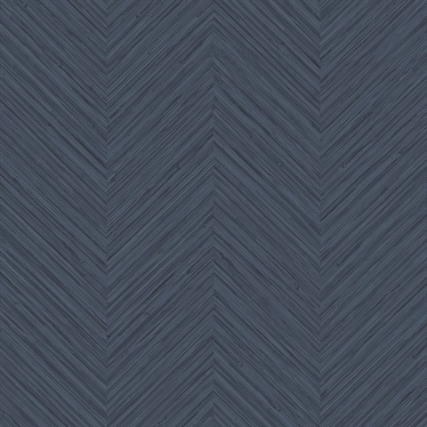Apex Blue Textured Chevron Weave Wallpaper