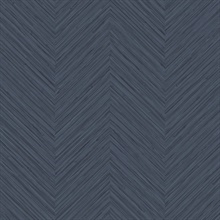 Apex Blue Textured Chevron Weave Wallpaper
