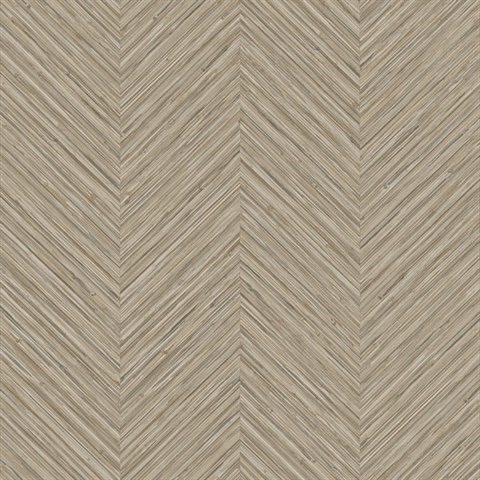 Apex Light Brown Textured Chevron Weave Wallpaper