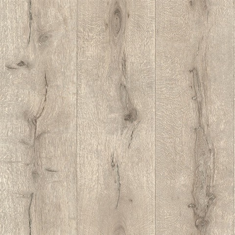 Appalacian Taupe Wood Planks Textured Wallpaper
