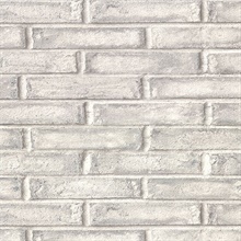 Appleton Grey Faux Weathered Brick Vinyl Wallpaper