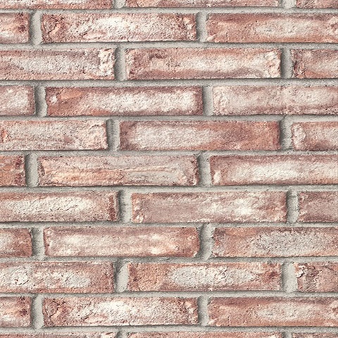 Appleton Maroon Faux Weathered Brick Vinyl Wallpaper