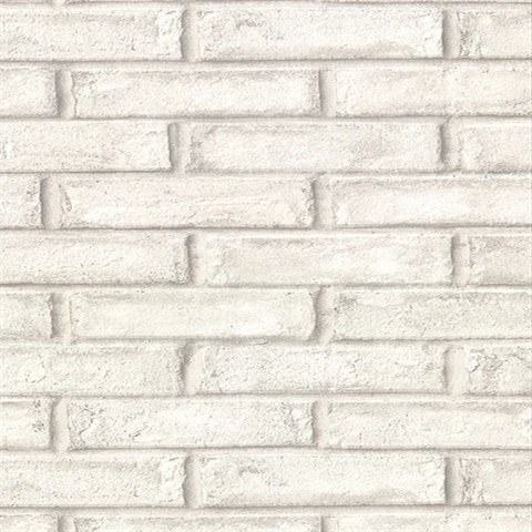 Appleton Taupe Faux Weathered Brick Vinyl Wallpaper