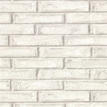 Appleton Taupe Faux Weathered Brick Vinyl Wallpaper