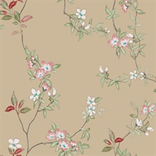 April Blossom Sand Watercolor Floral Wallpaper