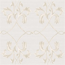 April Light Grey Acanthus Lattice Wallpaper