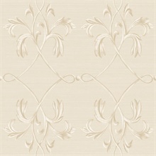 April Silver Acanthus Lattice Wallpaper