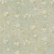 Aqua Braham Aqua Floral Trail Wallpaper