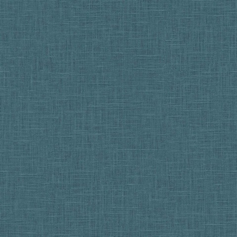 Aqua Crosshatch Linen Wallpaper