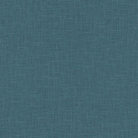 Aqua Crosshatch Linen Wallpaper