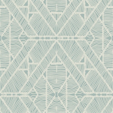 Aqua Diamond Macrame Southwest Tribal Wallpaper