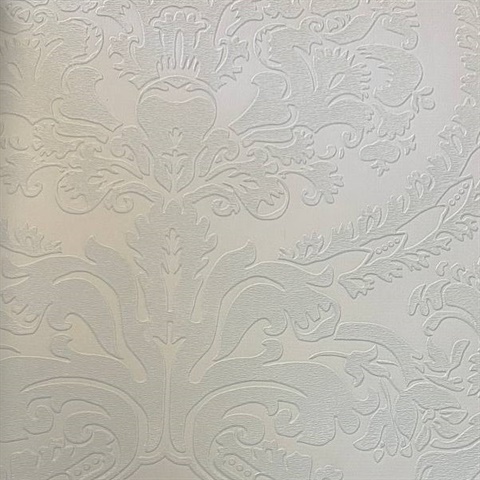 Aqua Italian Damask Textured Laila Wallpaper