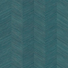Aquamarine Sisal Vertical Chevron Stripe Wallpaper
