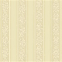 Arabelle Beige Damask Stripe Wallpaper