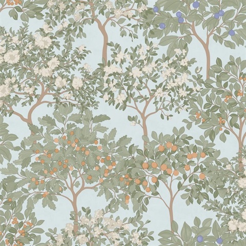 Arbor Serenade Blue Wallpaper