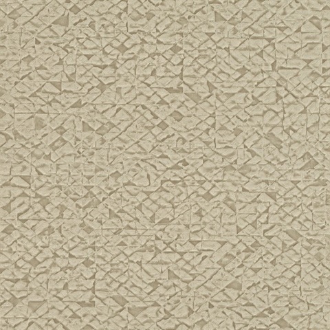 Arbus Beige Metallic Textured Geo  Wallpaper