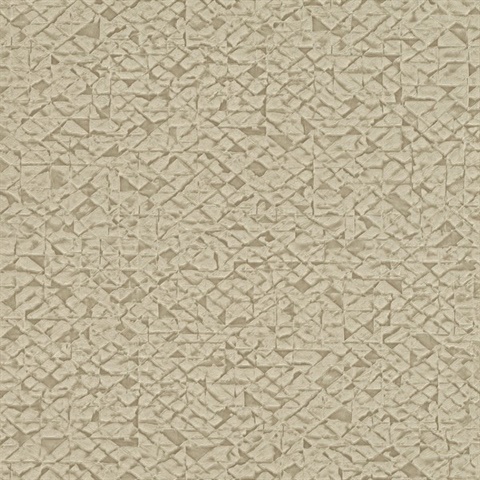 Arbus Beige Metallic Textured Geo  Wallpaper