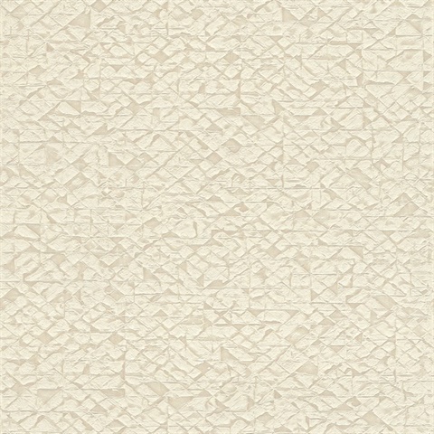 Arbus Cream Metallic Textured Geo  Wallpaper