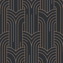 Arch Deco Black and Silver Wallpaper