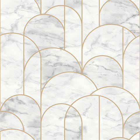 Arch Light Grey Geometric Wallpaper