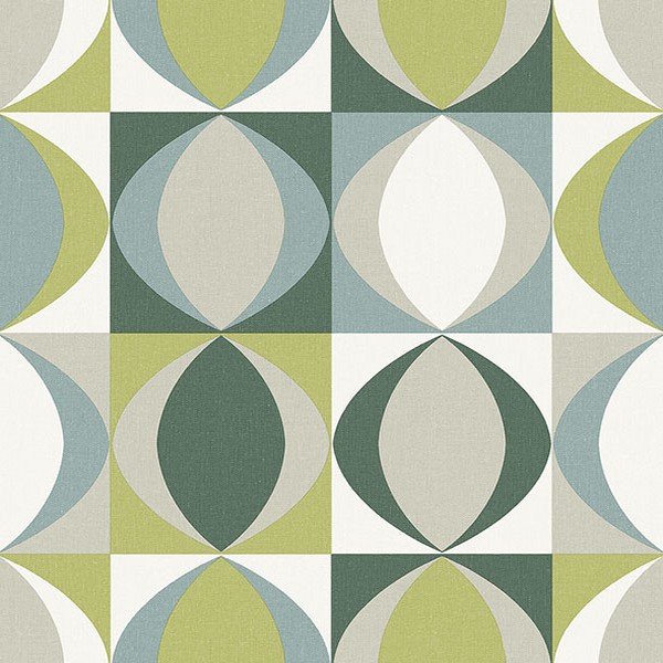 2903-25845 Wallpaper | Archer Green Linen Retro Geometric Wallpaper