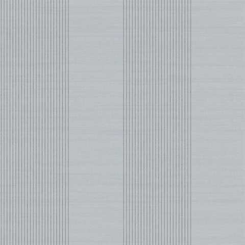 Archer Stripe Blue Faux Linen Wallpaper