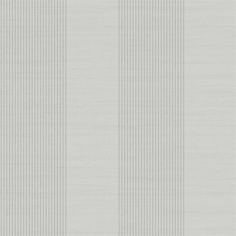 Archer Stripe Grey Faux Linen Wallpaper