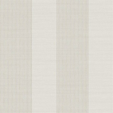 Archer Stripe Light Grey Faux Linen Wallpaper