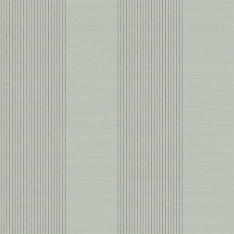 Archer Stripe Sage Green Faux Linen Wallpaper