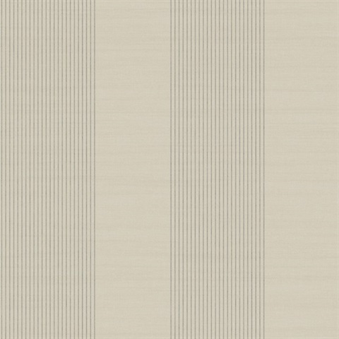 Archer Stripe Taupe Faux Linen Wallpaper