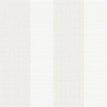 Archer Stripe White Faux Linen Wallpaper