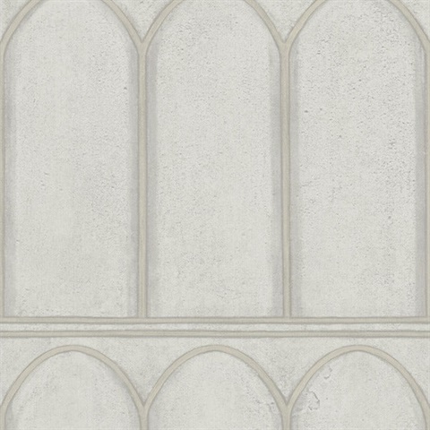 Arches Grey and Pearl Wallpaper