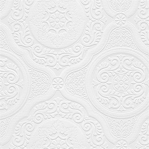 Jacobean Tile Paintable Wallpaper