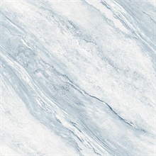 Arcola Blue Mist  Faux Marble Wallpaper