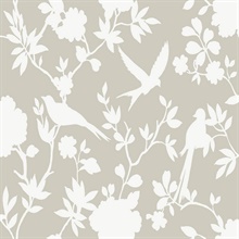 Argos Grey Kauai Bird Toile Wallpaper