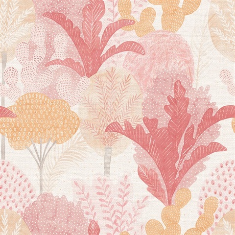 Ari Pink Desert Oasis Plants Wallpaper