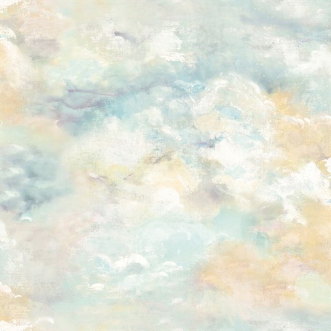 Aria Aquamarine Abstract Watercolor Wallpaper