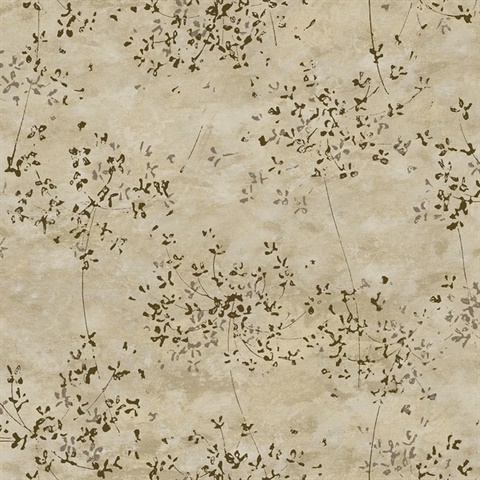 Arian Gold Metallic Floral Wallpaper