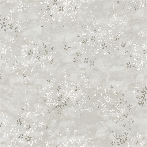 Arian Silver Metallic Floral Wallpaper