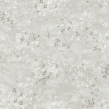 Arian Silver Metallic Floral Wallpaper