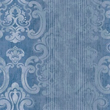 Ariana Dark Blue Striped Damask