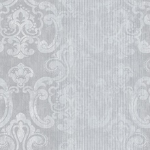 Ariana Silver Striped Damask