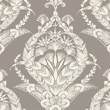 Arlie Grey Large Floral & Leaf Damask Wallpaper