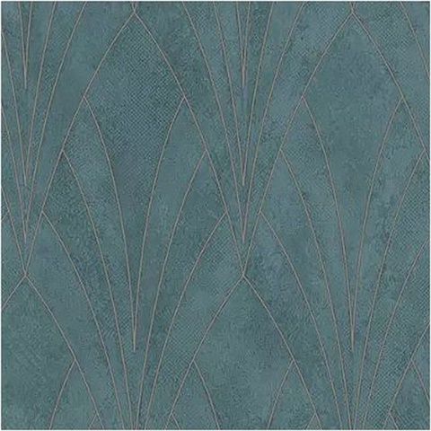 Art Deco Fan Green Texture Ground Wallpaper