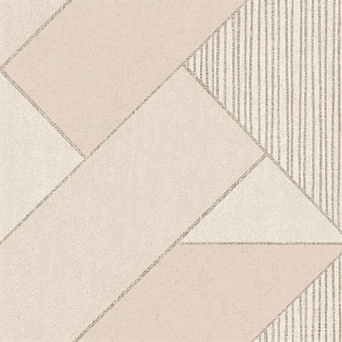 Art Deco Peach Glam Geometric Wallpaper