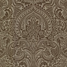 Artemis Bronze Shimmering Metallic Damask Wallpaper