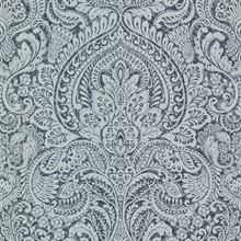 Artemis Sapphire Shimmering Metallic Damask Wallpaper