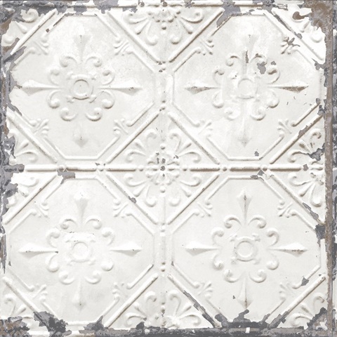 Artisan White Tin Ceiling Wallpaper